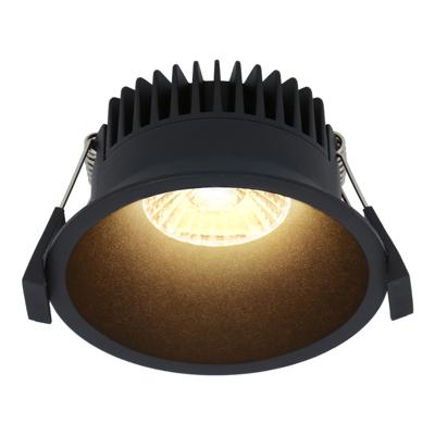 Finn LED inbouwspot - 10 Watt 900lm - 2700K warm wit - Dimbaar - Rond - Verzonken - IP44 waterdicht - Zwart - Voor binnen, buiten en badkamer