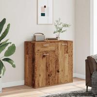 Dressoir 80x36x75 cm bewerkt hout oud houtkleurig - thumbnail