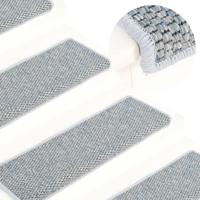 Trapmatten zelfklevend 15 st sisal-look 65x21x4 cm blauw - thumbnail