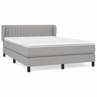 Boxspring met matras stof lichtgrijs 140x200 cm - thumbnail