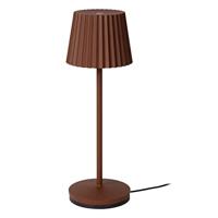 Lucide JUSTINE - Oplaadbare Tafellamp Binnen/Buiten - Accu/Batterij - LED Dimb. - 1x2W 2700K - IP54 - Met draadloos oplaadstation - Roest bruin - thumbnail