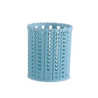 HH301 Office organisator Desktop holle cilinder pen opbergdoos potlood borstel pot pen houder make-up borstel plastic container (blauw) - thumbnail
