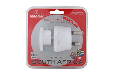 SKROSS Country Adapter World to South Africa: reisadapter voor reizen naar landen die de Zuid-Afrikaanse standaard gebruiken