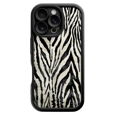 iPhone 16 Pro zwarte case - Zebra safari iPhone 16 Pro zwarte case - Zebra safari