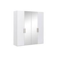 Goossens Kledingkast Easy Storage Ddk, Kledingkast 203 cm breed, 220 cm hoog, 2x glas draaideur en 2x spiegel draaideur midden - thumbnail