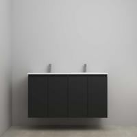 On-Line Onderkast - 120 cm - Bouwpakket - Greeploos 4 Deuren - Acryl Wastafel - 2 Kraangaten - Mat Zwart - thumbnail
