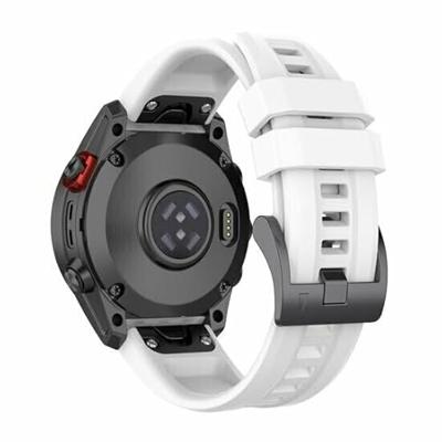 By Qubix - Siliconen sportbandje - Wit - Compatible met Garmin Quatix 8-47mm - Compatible Garmin bandje - Bandbreedte: 22mm