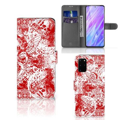 Telefoonhoesje met Naam Samsung Galaxy S20 Plus Angel Skull Rood Telefoonhoesje met Naam Samsung Galaxy S20 Plus Angel Skull Rood