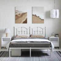 Bedframe met hoofdbord metaal wit 150x200 cm - thumbnail