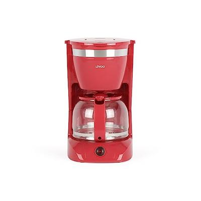 Elektrisch koffiezetapparaat - LIVOO - DOD163RC - 800 W - 1,25 L - 12 kopjes - Rood