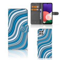 Samsung Galaxy A22 5G | Telefoon Hoesje | Waves Blue - thumbnail