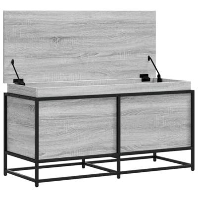 Opbergbox met deksel 100x40x51,5 cm bewerkt hout grijs sonoma - thumbnail