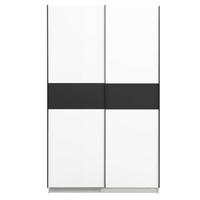 Schuifdeurkast Genua - wit/antraciet - 204x122x60 cm - thumbnail