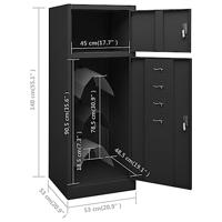 Zadelkast 53x53x140 cm staal antracietkleurig - thumbnail