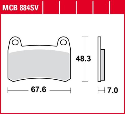 TRW remblokken "mcb 884 brake pad mcb 884 sv sintered metal