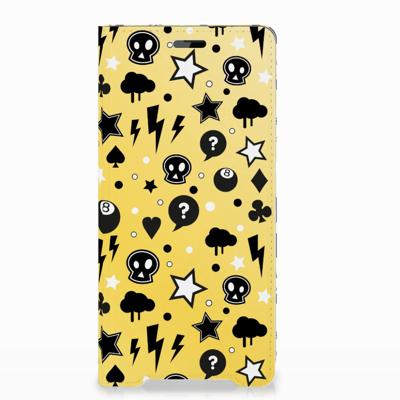 Mobiel BookCase Sony Xperia XZ3 Punk Geel Mobiel BookCase Sony Xperia XZ3 Punk Geel