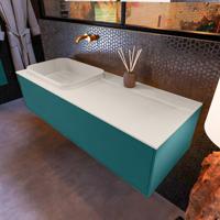 Badkamermeubelset Mondiaz Erin 120 cm met 1 Lade met RIDGE Wastafel Links Linen Zonder Kraangaten Greeploos Mat Smag - thumbnail