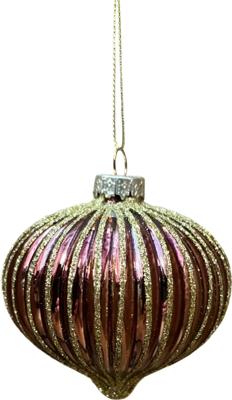 Kerstbal streep espresso 8 cm Uniplant - Uniplant Kerstbal streep espresso 8 cm Uniplant - Uniplant