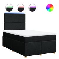 Boxspring met matras stof zwart 120x190 cm - thumbnail