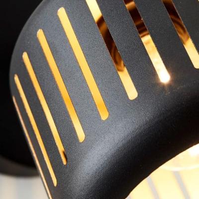Brilliant Zwarte wandlampTyas zwart met goud - 99941/86