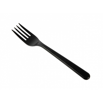 Vork Herbruikbaar zwart PP 185mm (50 stuks)