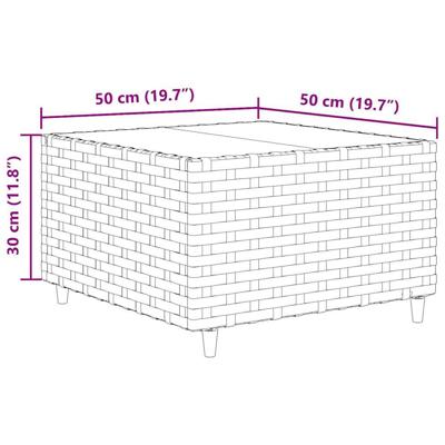 7-delige Loungeset met kussens poly rattan zwart