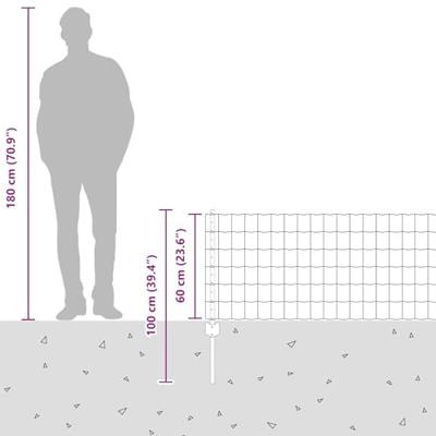 VidaXL Hek met paal zilver 0,6 x 50 m staal VidaXL Hek met paal zilver 0,6 x 50 m staal