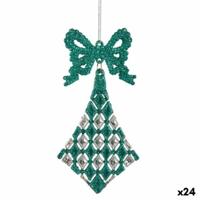Kerstversiering Lasso Ruiten Groen Plastic Purpurine 7,5 x 1 x 15,5 cm (24 Stuks) - thumbnail