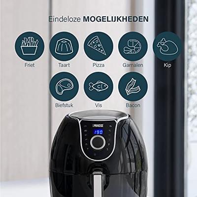 Princess 01.182055.01.001 Airfryer 5.2 l 1700 W Anti-aanbaklaag, Met display, Timerfunctie Zwart - thumbnail