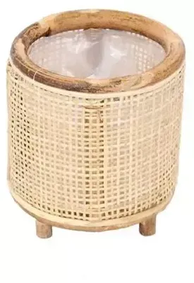 Rotan Webbing plantenmand 17x17x18cm