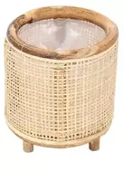 Rotan Webbing plantenmand 17x17x18cm - thumbnail