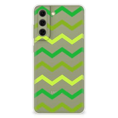 Samsung Galaxy S21FE | TPU bumper | Zigzag Groen Samsung Galaxy S21FE | TPU bumper | Zigzag Groen