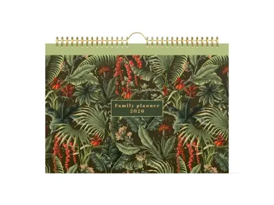 Familiekalender 2026 Lannoo 310x220 Botanic 7dagen/1pagina wit groen