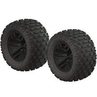 Dboots Fortress MT Tire Set Glued (Black) (2pcs) (AR550044) - thumbnail