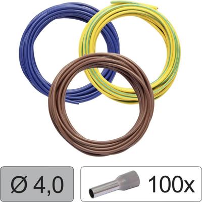 Quadrios 25CW125 Enkele ader LiFY 4.0 mm² Blauw, Bruin, Geel-groen 1 set(s)