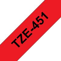 Labeltape Brother TZe, TZ TZe-451 PET Tapekleur: Rood Tekstkleur:Zwart 24 mm 8 m - thumbnail