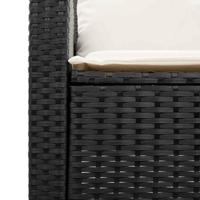 6-delige Loungeset met kussens poly rattan zwart - thumbnail