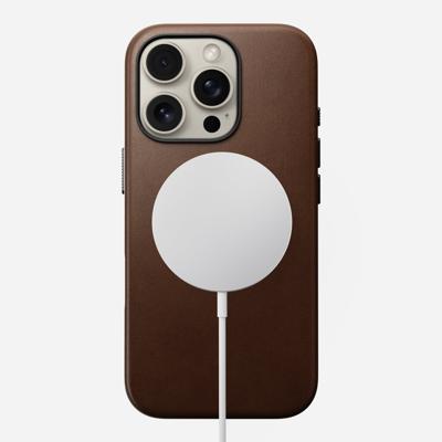 Nomad Traditional Nomad lederen hoesje iPhone 16 Pro - Brown
