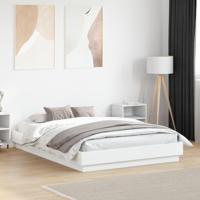 Bedframe LED massief hout wit 140x190 cm - thumbnail