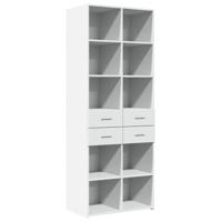 Hoge kast 70x42,5x185 cm bewerkt hout wit - thumbnail