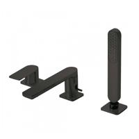 Badrand Mengkraan Tres Loft met Handdouche 18x6.7 cm Rond Mat Zwart Tres - thumbnail