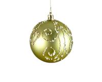 Kerstbal plastic 8 cm pistache mat - thumbnail