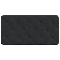 Hoofdbordkussen 100 cm fluweel zwart - thumbnail