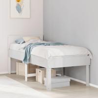 Bedframe zonder matras massief grenenhout wit 75x190 cm - thumbnail