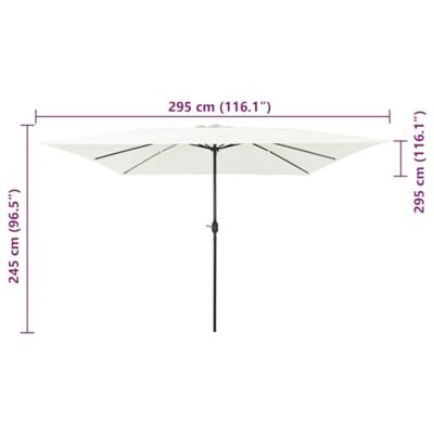 Parasol vierkant 295x245 cm zandwit