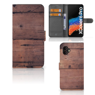 Samsung Galaxy Xcover 6 Pro | Book Style Case | Old Wood