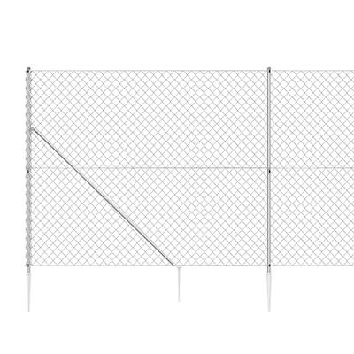 VidaXL Gaashek met grondankers 1,6x10 m zilverkleurig