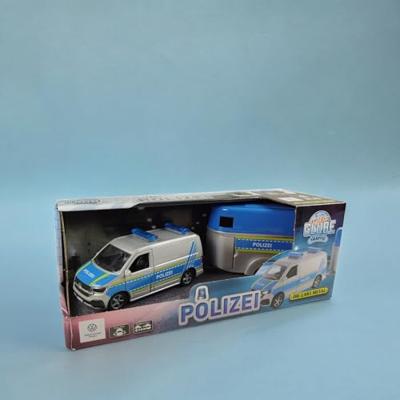 Kids Globe VW Transporter politie met paardentrailer