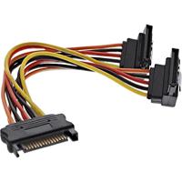 InLine 29683W SATA stroom-Y-kabel, SATA aansluiting aan 2x SATA stekker gehoekt, met veiligheidslappen, 0,15m - thumbnail