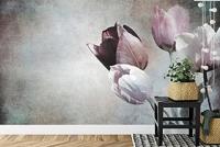 Fotobehang - Vintage Tulpen, prachtig aan de wand, te koop in 11 maten, incl behanglijm - thumbnail